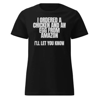 Chicken or Egg Amazon Dad Joke - Fitted Tee - Cady Creations
