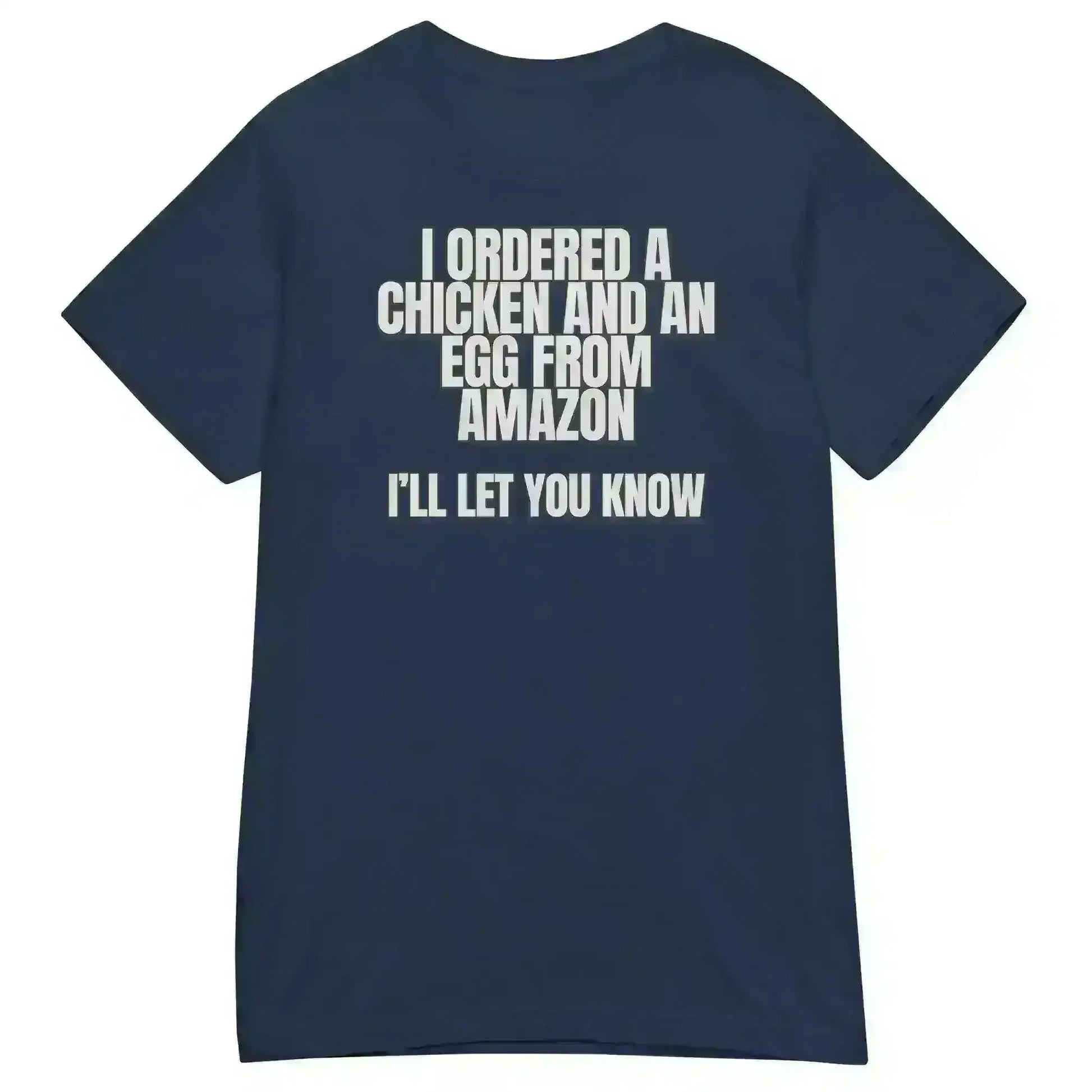 Chicken or Egg Amazon Dad Joke - Fitted Tee - Cady Creations