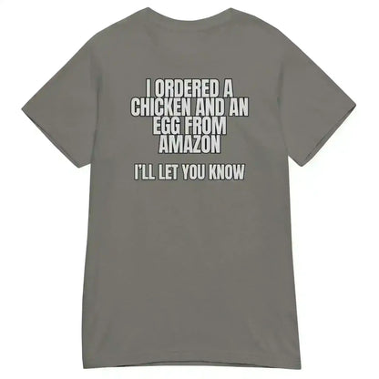 Chicken or Egg Amazon Dad Joke - Fitted Tee - Cady Creations