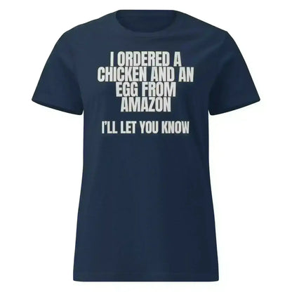 Chicken or Egg Amazon Dad Joke - Fitted Tee - Cady Creations