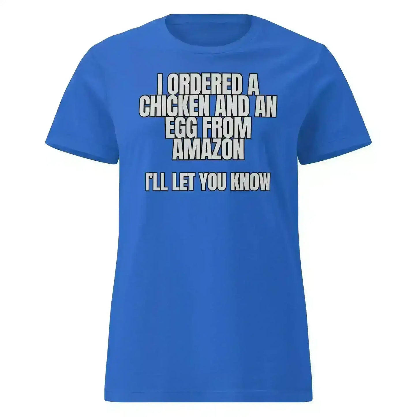Chicken or Egg Amazon Dad Joke - Fitted Tee - Cady Creations