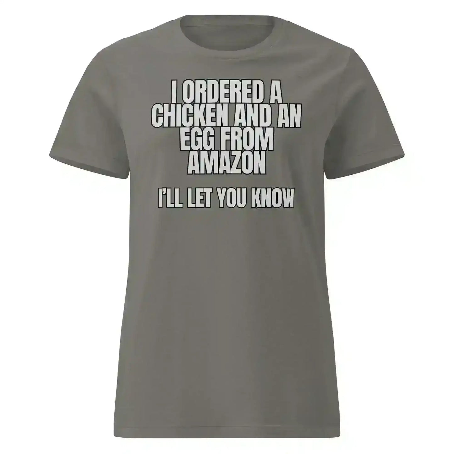 Chicken or Egg Amazon Dad Joke - Fitted Tee - Cady Creations