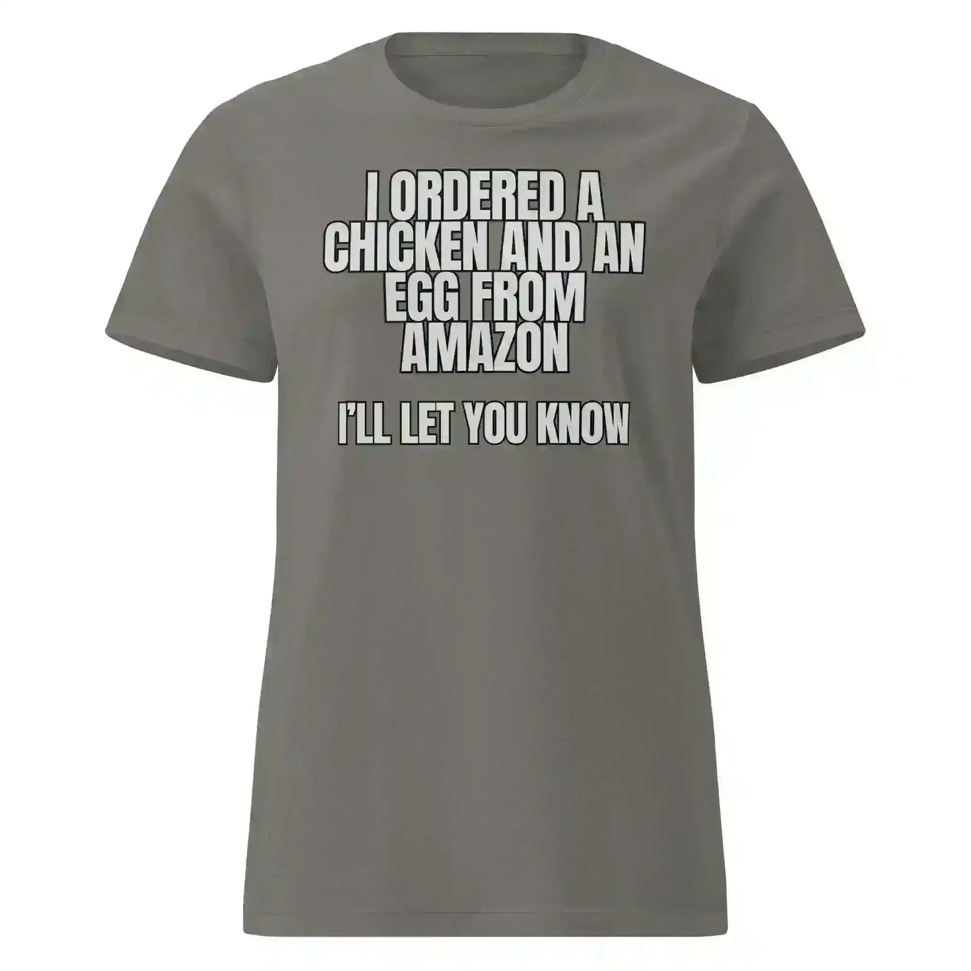 Chicken or Egg Amazon Dad Joke - Fitted Tee - Cady Creations