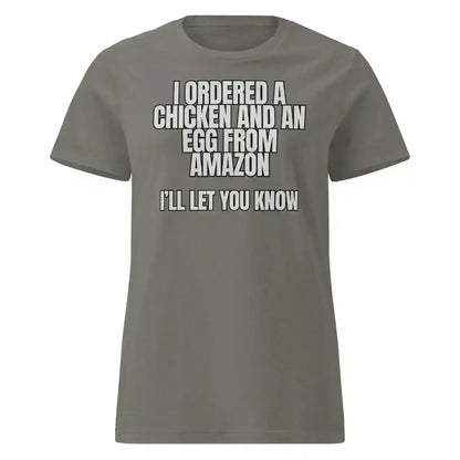 Chicken or Egg Amazon Dad Joke - Fitted Tee - Cady Creations