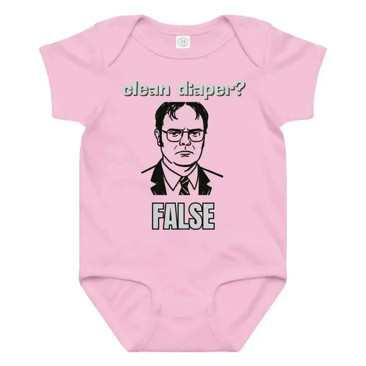 Clean Diaper False Dwight Schrute Baby Onesie - Cady Creations