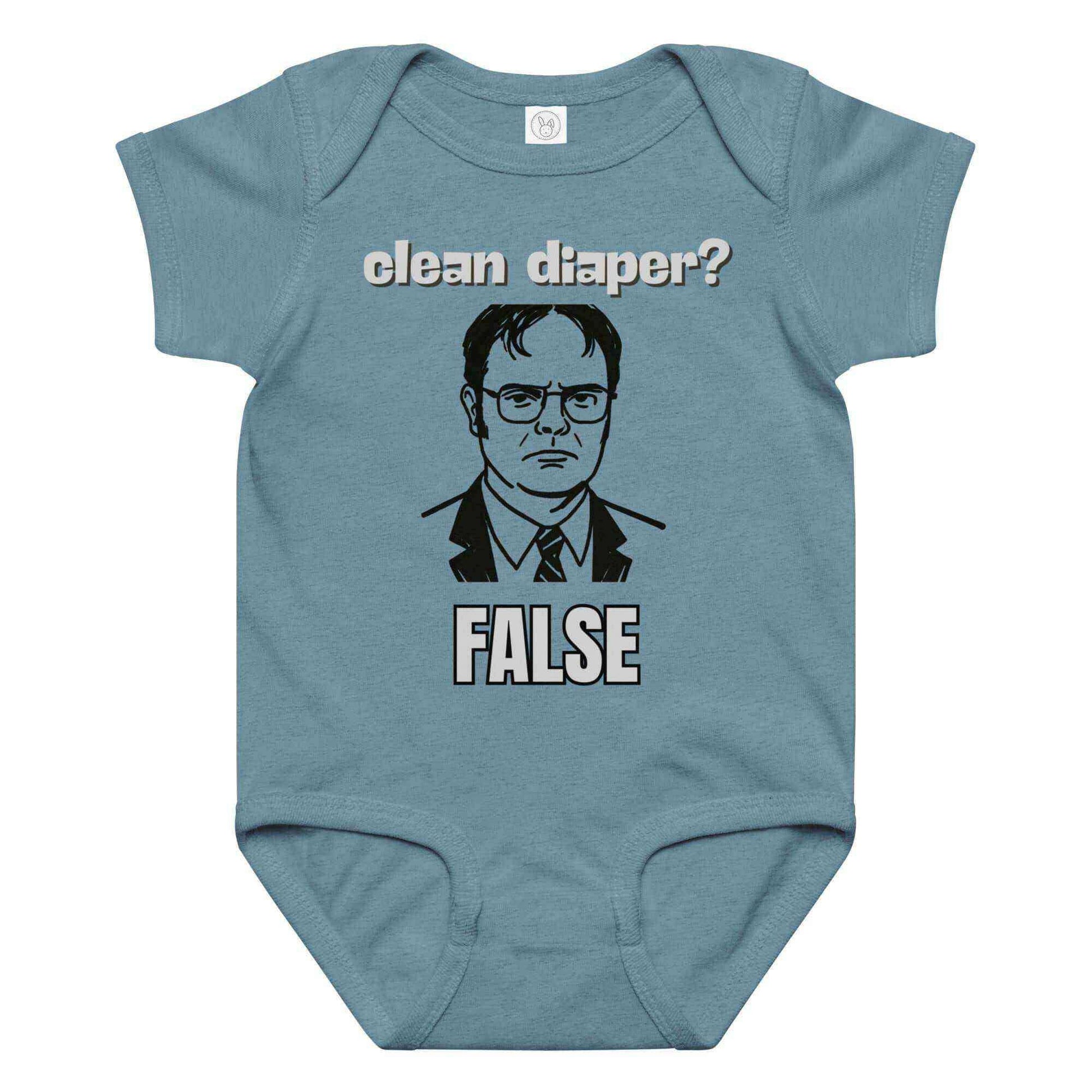 Clean Diaper False Dwight Schrute Baby Onesie - Cady Creations