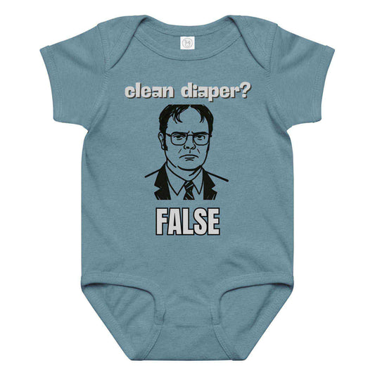 Clean Diaper False Dwight Schrute Baby Onesie - Cady Creations