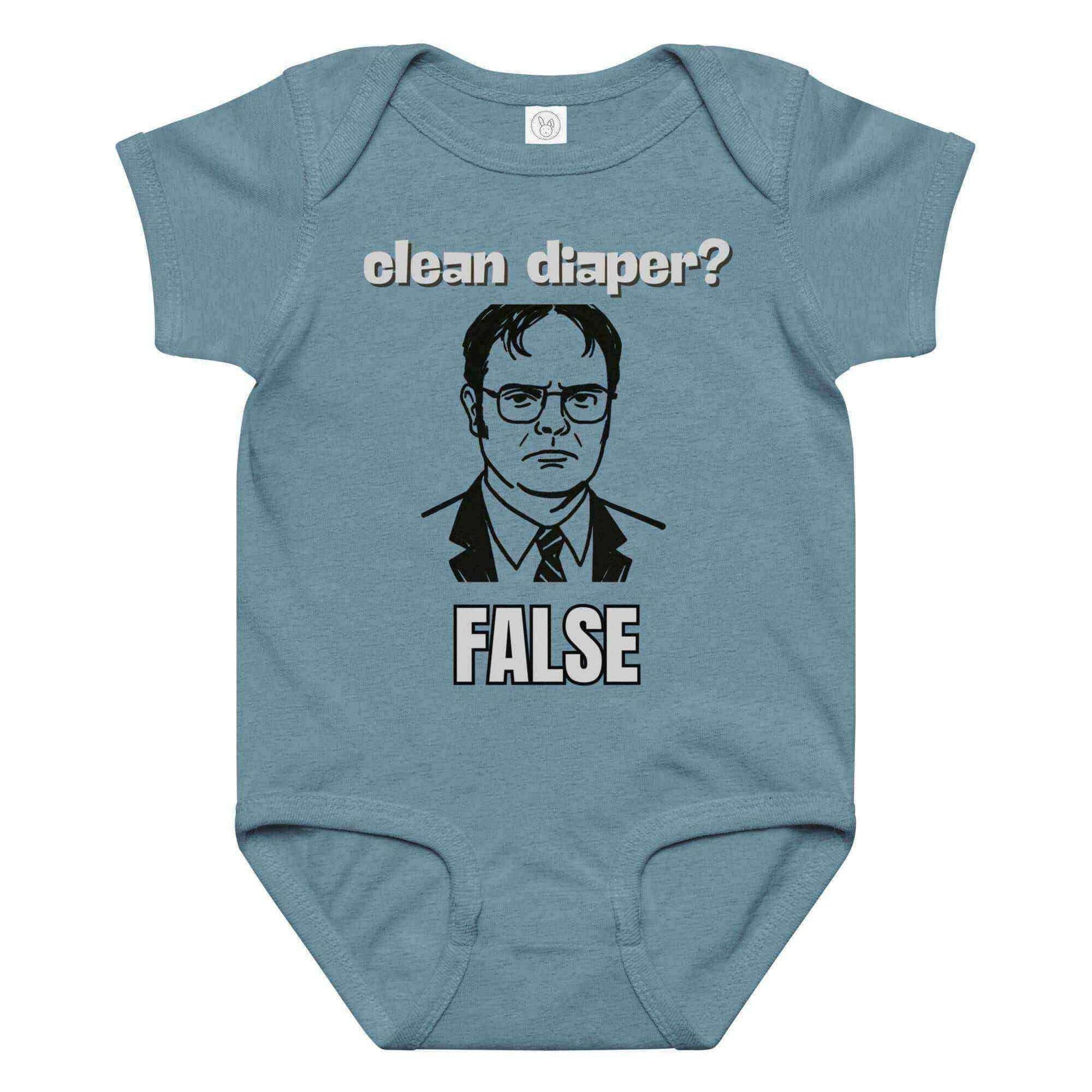 Clean Diaper False Dwight Schrute Inspired - Baby Onesie - Cady Creations