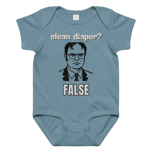 Clean Diaper False Dwight Schrute Inspired - Baby Onesie - Cady Creations