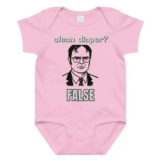 Clean Diaper False Dwight Schrute Inspired - Baby Onesie - Cady Creations
