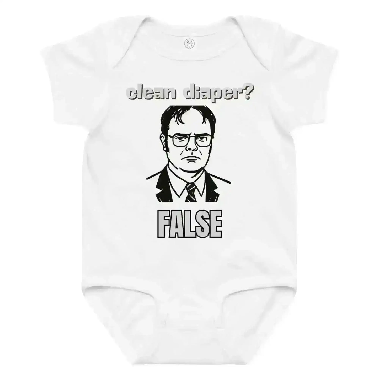 Clean Diaper False Dwight Schrute Inspired - Baby Onesie - Cady Creations