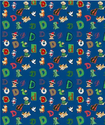 "D" Christmas Wrapping Paper – Alphabet Gift Swap Collection