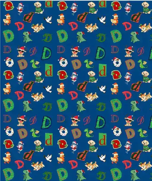 "D" Christmas Wrapping Paper – Alphabet Gift Swap Collection