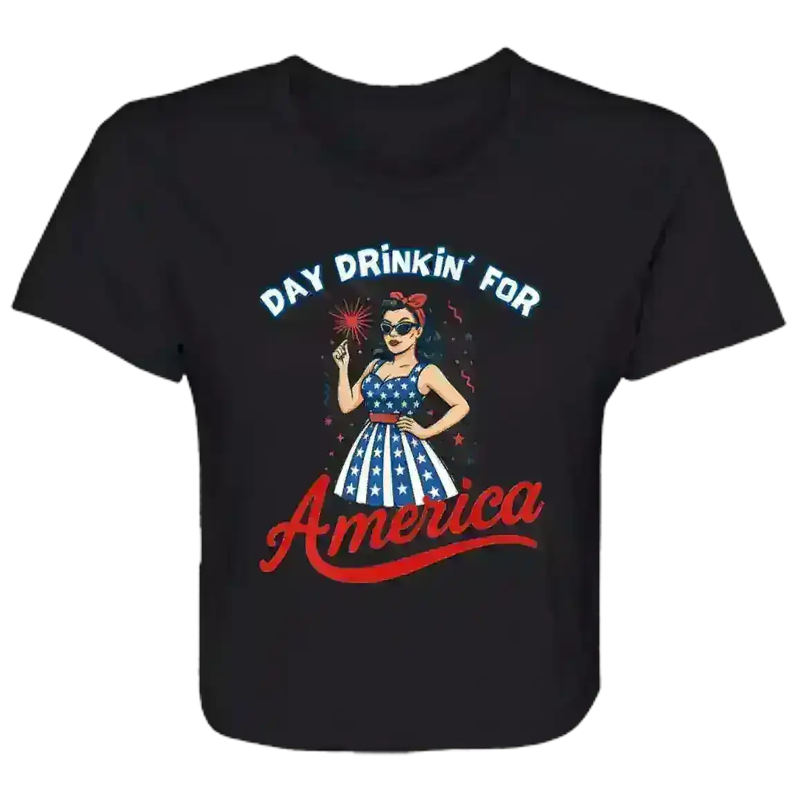 Day Drinkin' For America - Crop Top - Cady Creations