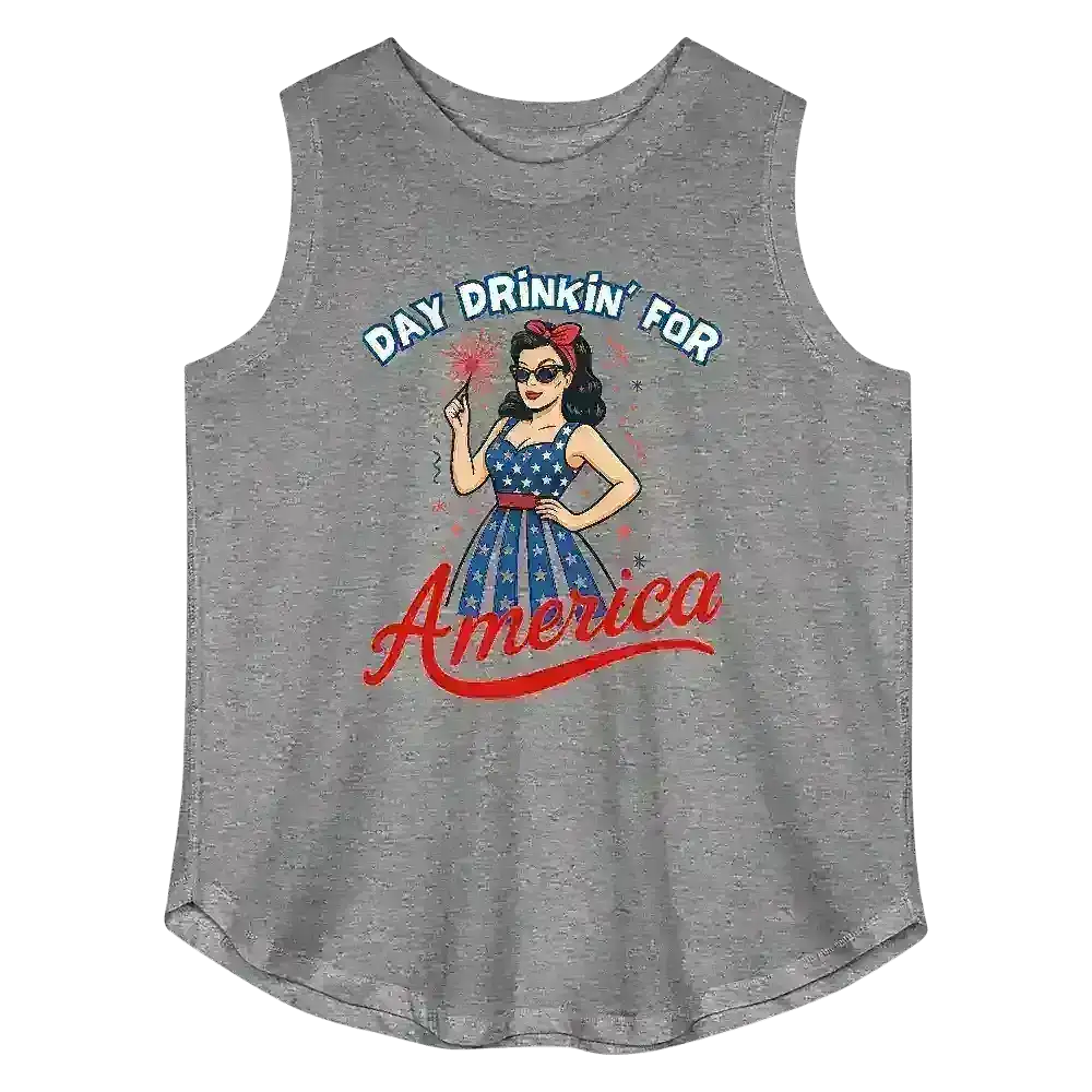 Day Drinkin' For America - Curvy Tank - Cady Creations