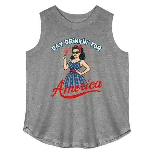 Day Drinkin' For America - Curvy Tank - Cady Creations