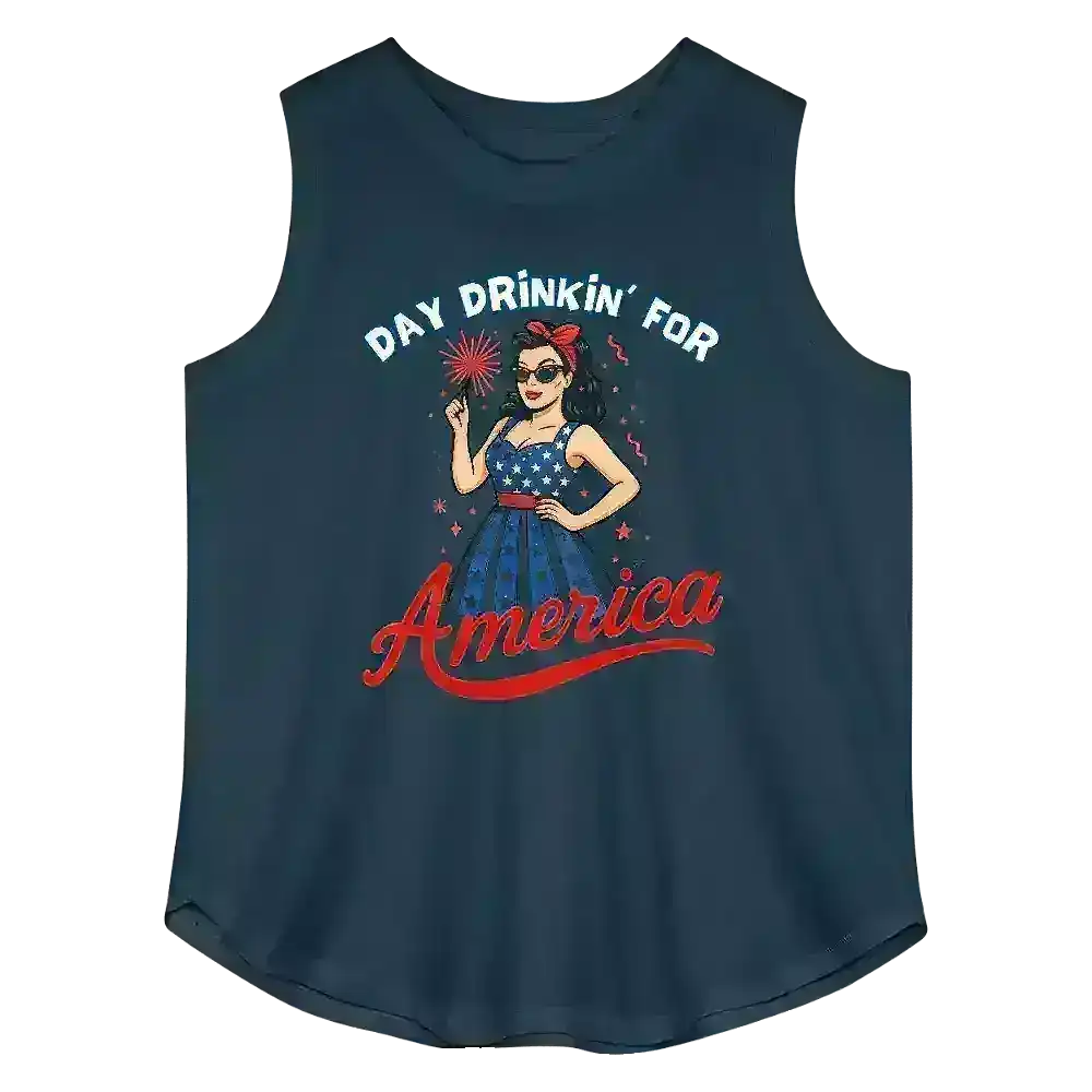 Day Drinkin' For America - Curvy Tank - Cady Creations