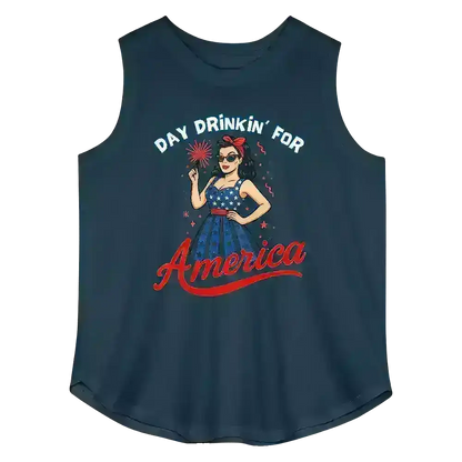 Day Drinkin' For America - Curvy Tank - Cady Creations