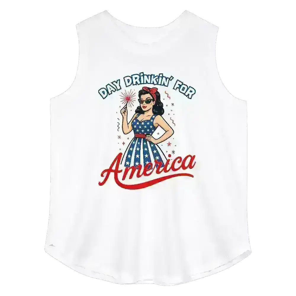 Day Drinkin' For America - Curvy Tank - Cady Creations