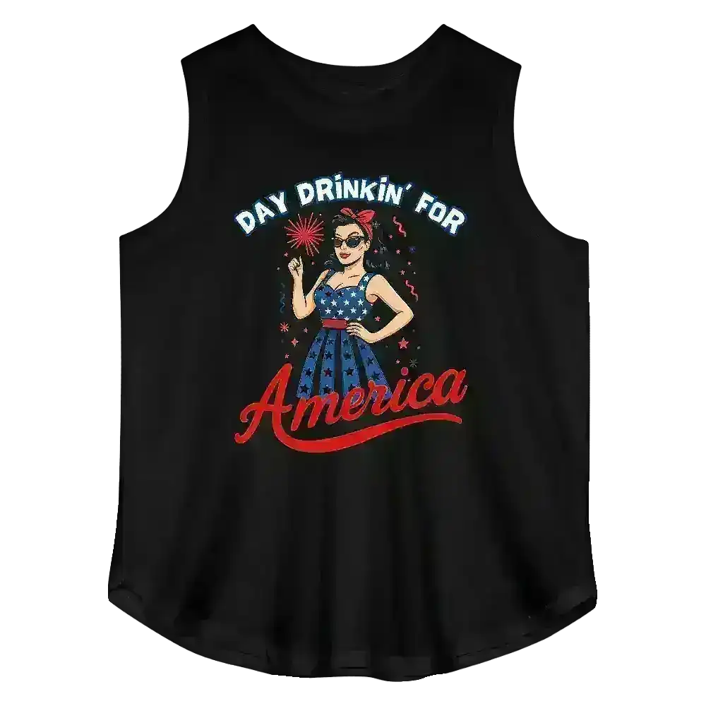Day Drinkin' For America - Curvy Tank - Cady Creations