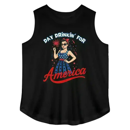 Day Drinkin' For America - Curvy Tank - Cady Creations