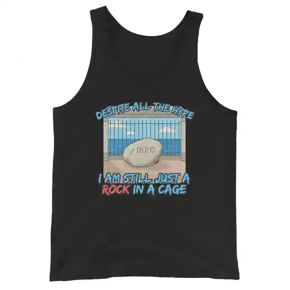 Despite All The Hype I Am Still Just A Rock In A Cage Plymouth Rock Humor Men's Tank Top - Cady Creations
