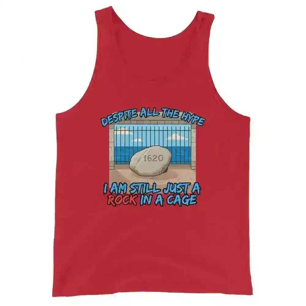 Despite All The Hype I Am Still Just A Rock In A Cage Plymouth Rock Humor Men's Tank Top - Cady Creations