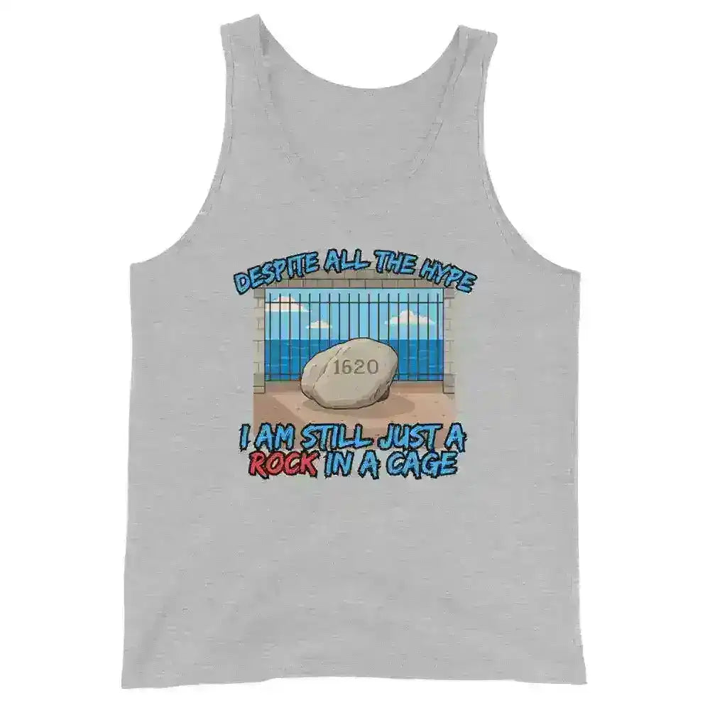 Despite All The Hype I Am Still Just A Rock In A Cage Plymouth Rock Humor Men's Tank Top - Cady Creations