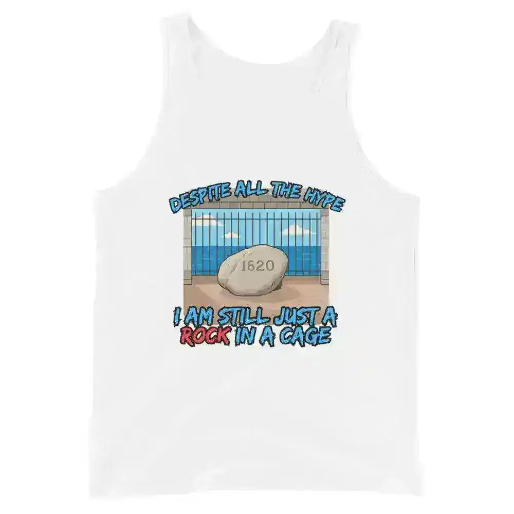 Despite All The Hype I Am Still Just A Rock In A Cage Plymouth Rock Humor Men's Tank Top - Cady Creations