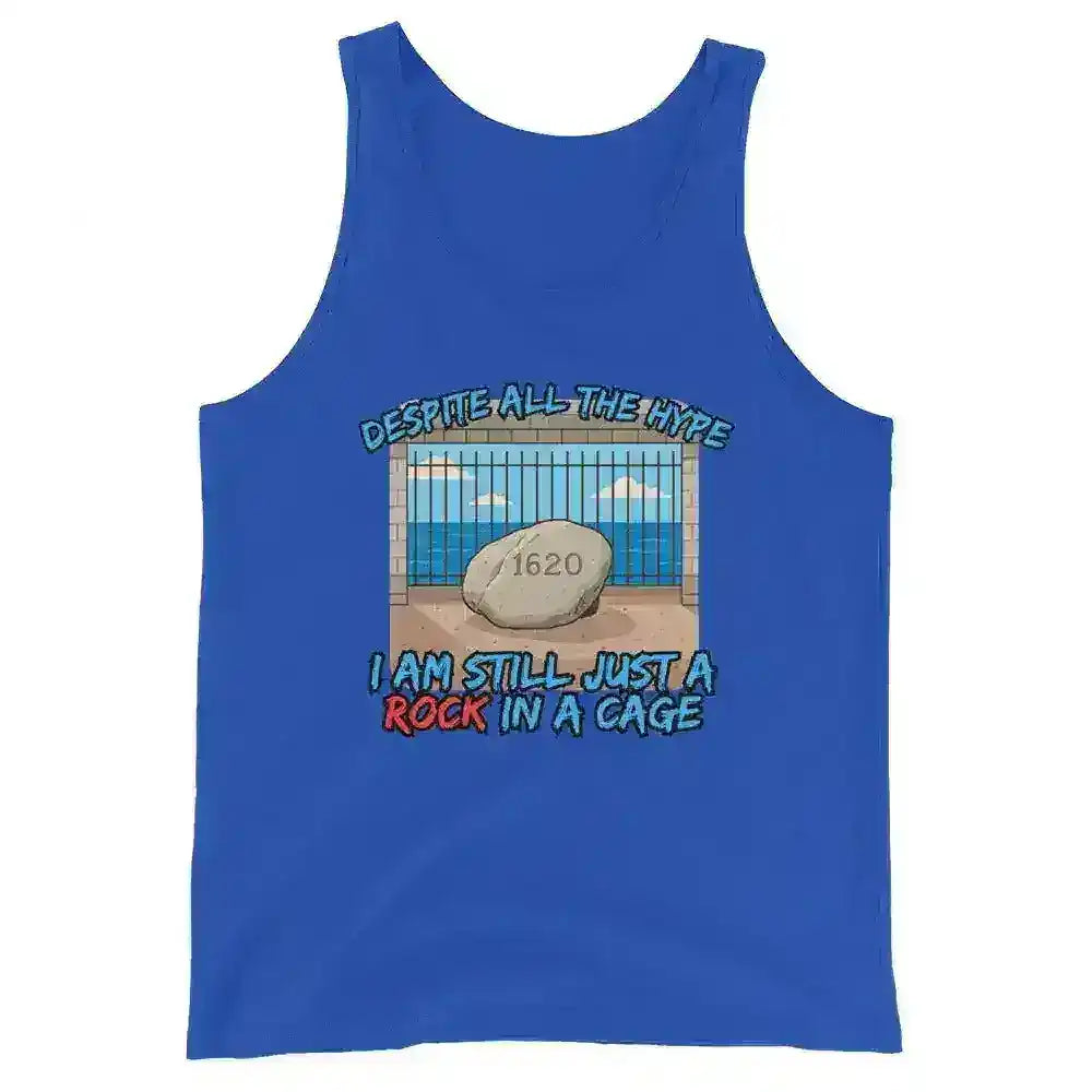 Despite All The Hype I Am Still Just A Rock In A Cage Plymouth Rock Humor Men's Tank Top - Cady Creations