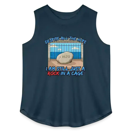 Despite All The Hype I Am Still Just A Rock In A Cage Plymouth Rock Humor Women's Curvy Relaxed Tank Top - Cady Creations