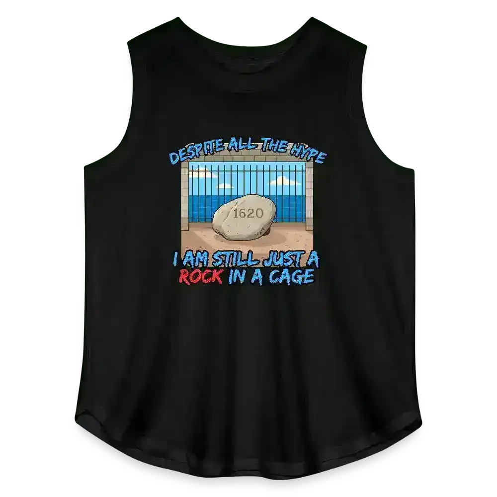 Despite All The Hype I Am Still Just A Rock In A Cage Plymouth Rock Humor Women's Curvy Relaxed Tank Top - Cady Creations