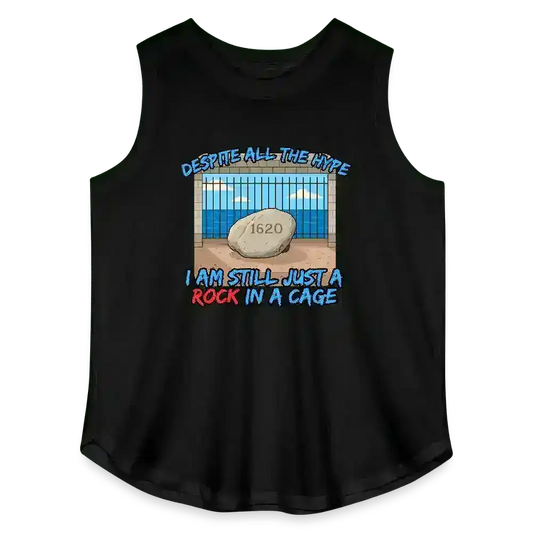 Despite All The Hype I Am Still Just A Rock In A Cage Plymouth Rock Humor Women's Curvy Relaxed Tank Top - Cady Creations