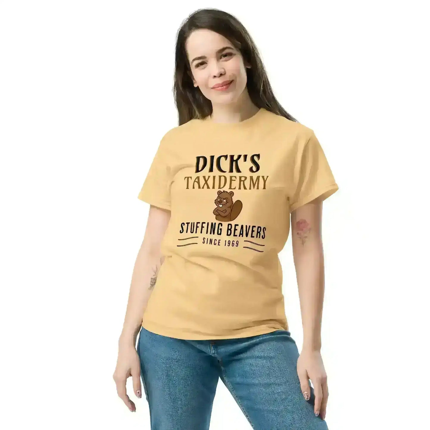 Dick's Taxidermy Stuffing Beavers Since 1969 Unisex Tee - Wit & Whimsy Humor - Cady Creations