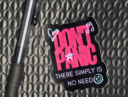 Don’t Panic There Simply Is No Need | Jack’s Mannequin Lyrics Vinyl Sticker - Cady Creations