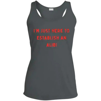Establishing An Alibi - Racerback Tank - Cady Creations
