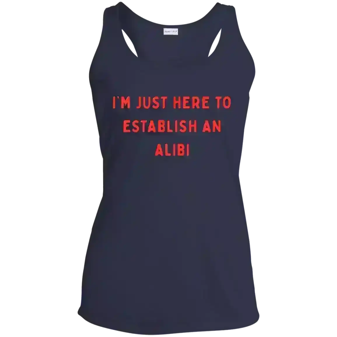 Establishing An Alibi - Racerback Tank - Cady Creations