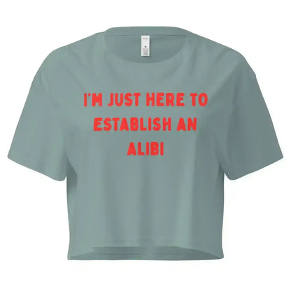 Establishing An Alibi True Crime Cropped Graphic Tee - Cady Creations