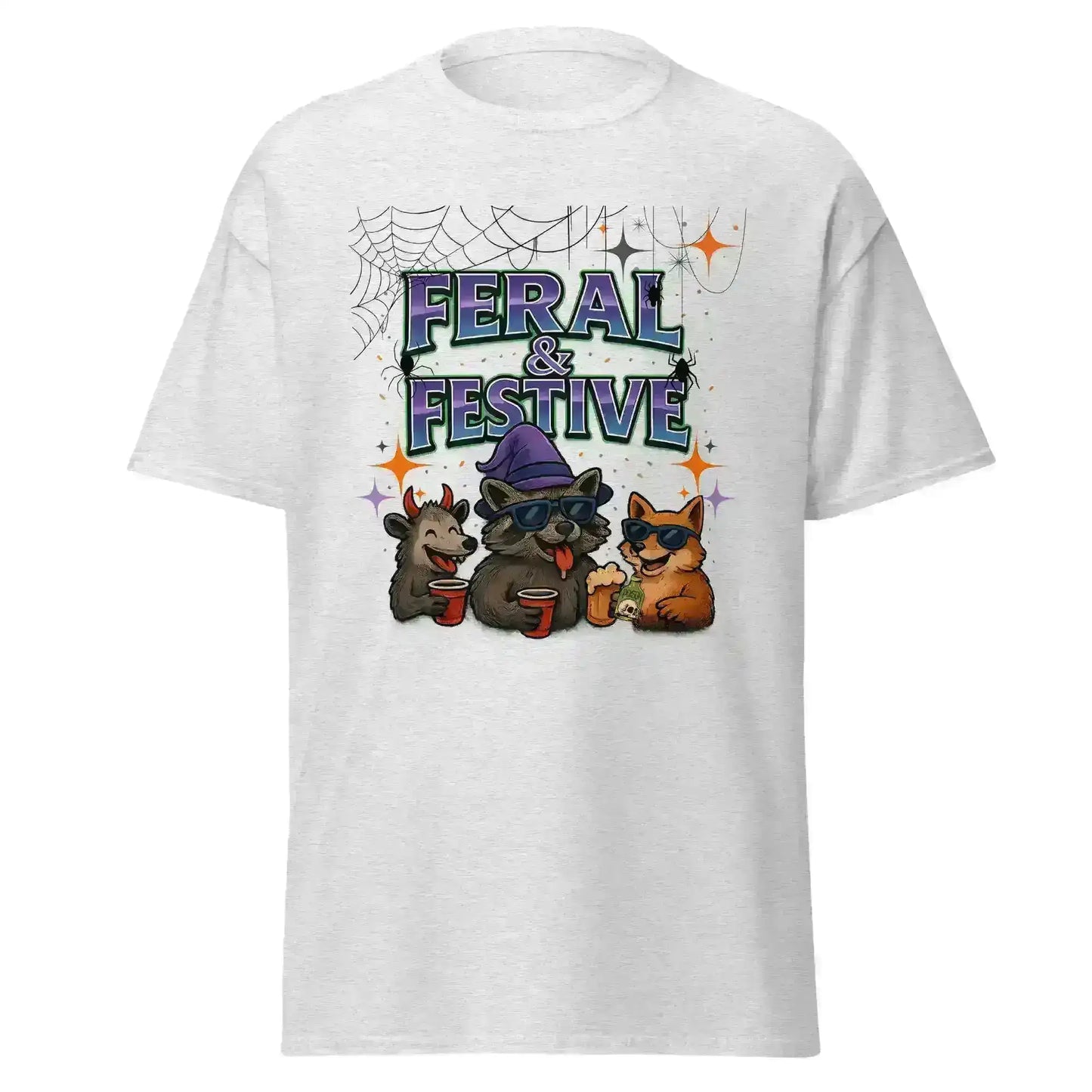 Feral & Festive Unisex Tee - Spooky Season Halloween Humor - Cady Creations