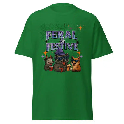 Feral & Festive Unisex Tee - Spooky Season Halloween Humor - Cady Creations