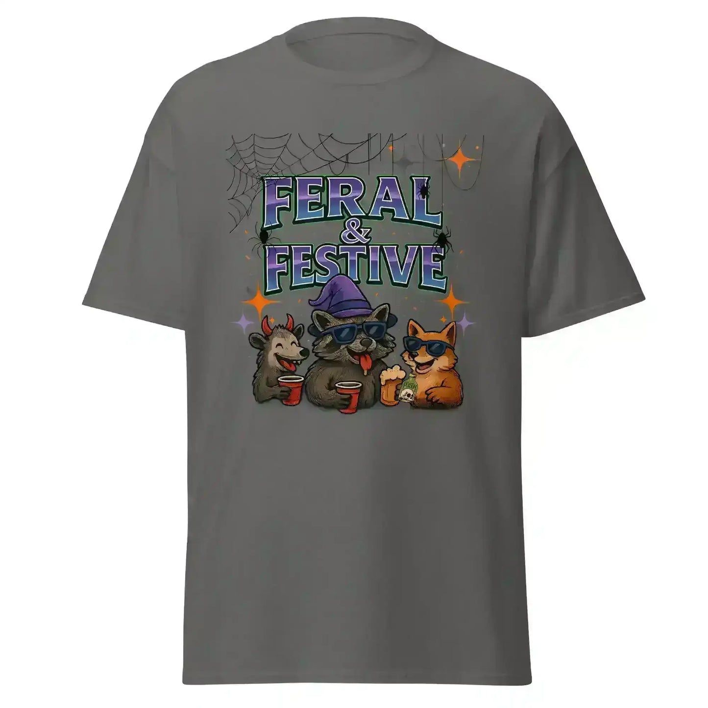 Feral & Festive Unisex Tee - Spooky Season Halloween Humor - Cady Creations