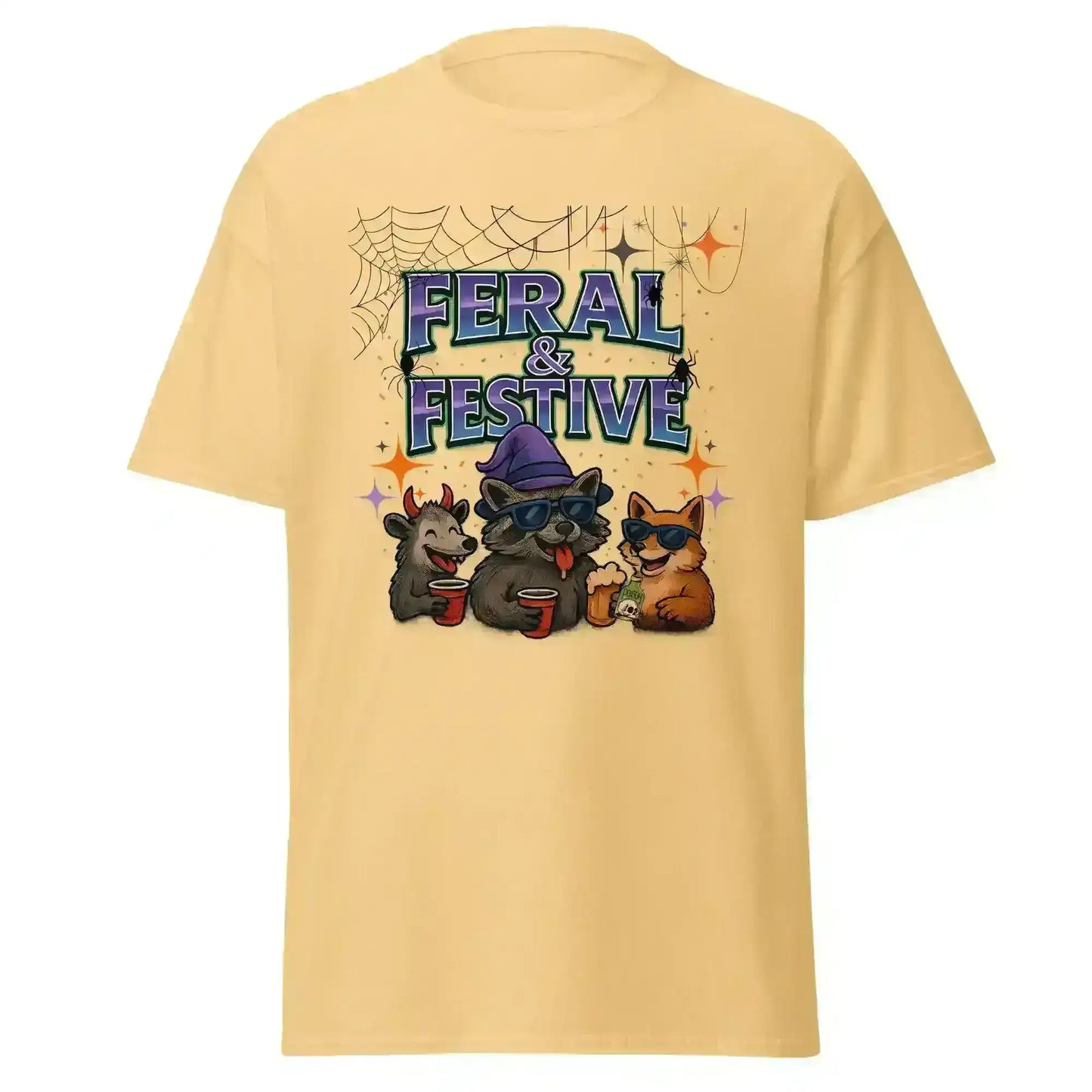 Feral & Festive Unisex Tee - Spooky Season Halloween Humor - Cady Creations