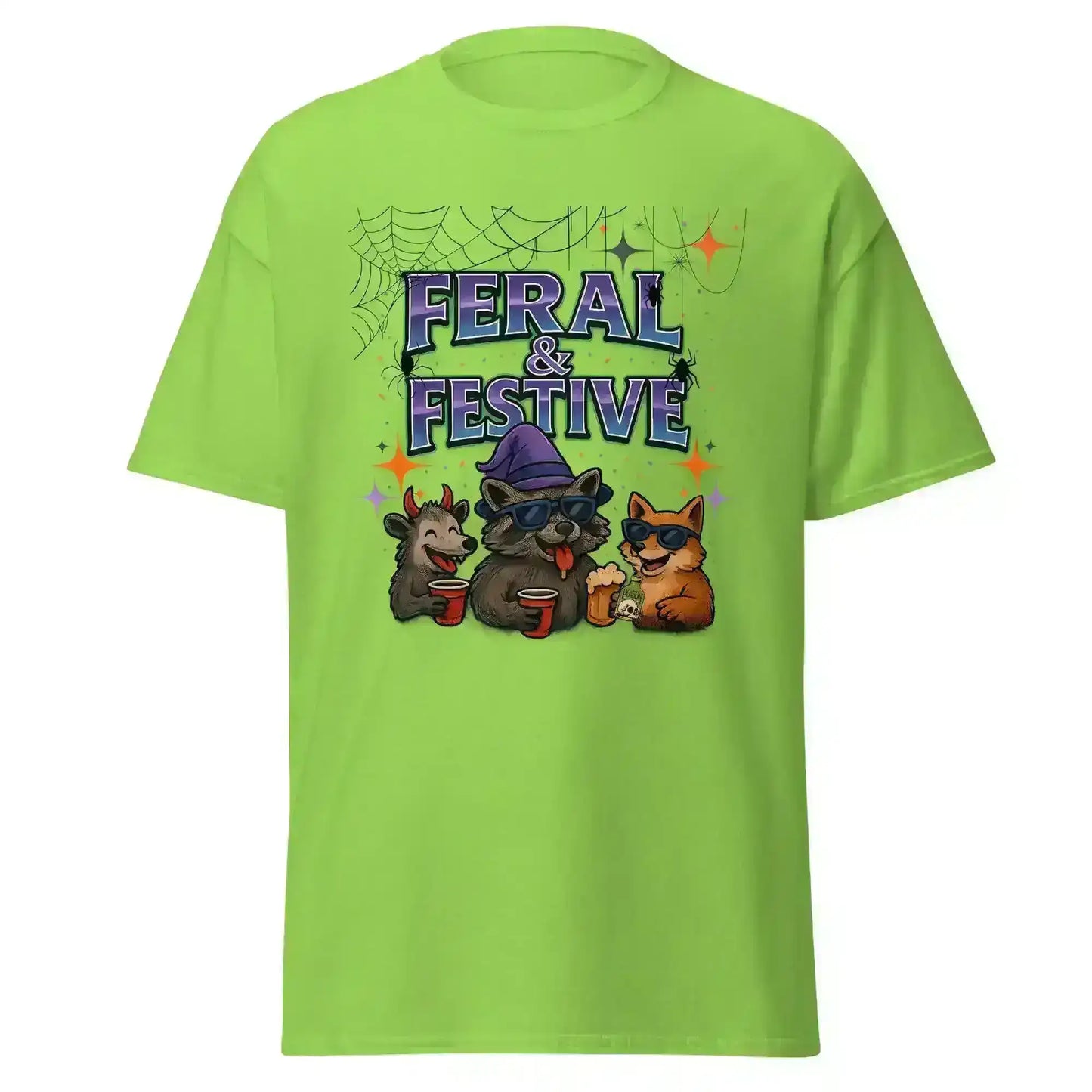 Feral & Festive Unisex Tee - Spooky Season Halloween Humor - Cady Creations