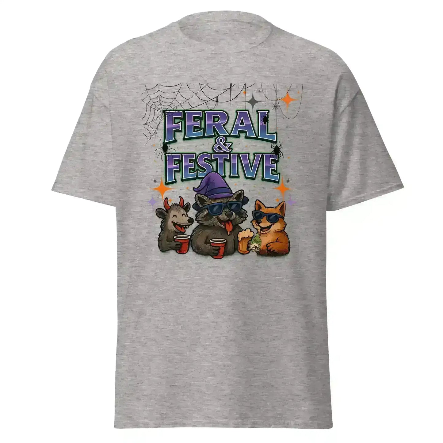 Feral & Festive Unisex Tee - Spooky Season Halloween Humor - Cady Creations
