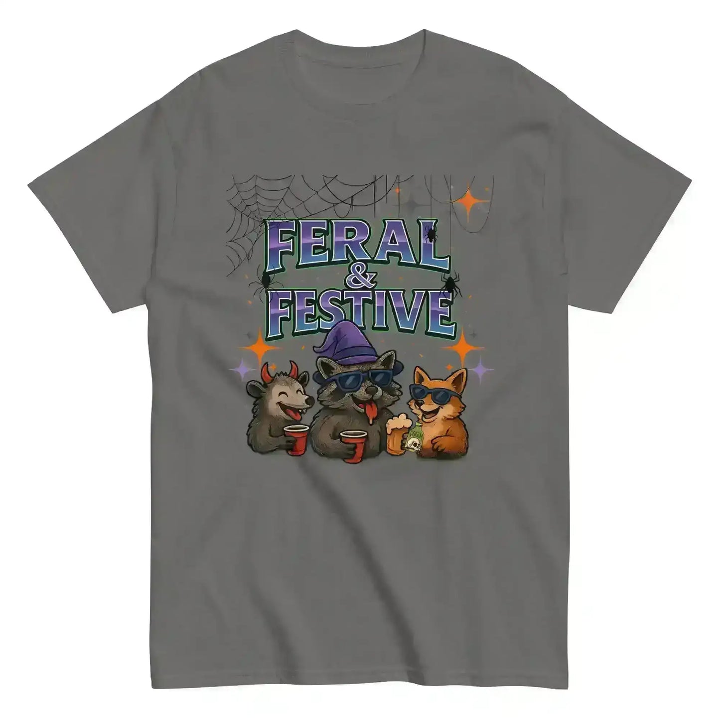 Feral & Festive Unisex Tee - Spooky Season Halloween Humor - Cady Creations