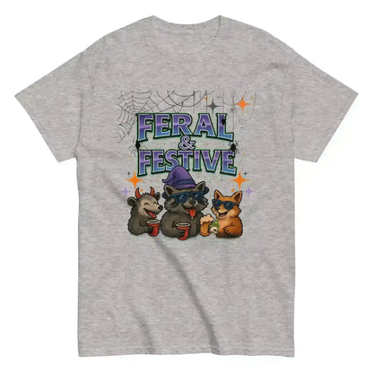 Feral & Festive Unisex Tee - Spooky Season Halloween Humor - Cady Creations