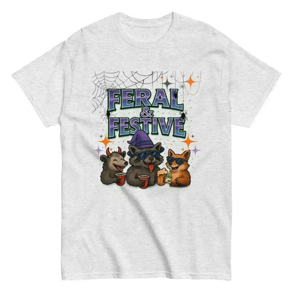 Feral & Festive Unisex Tee - Spooky Season Halloween Humor - Cady Creations
