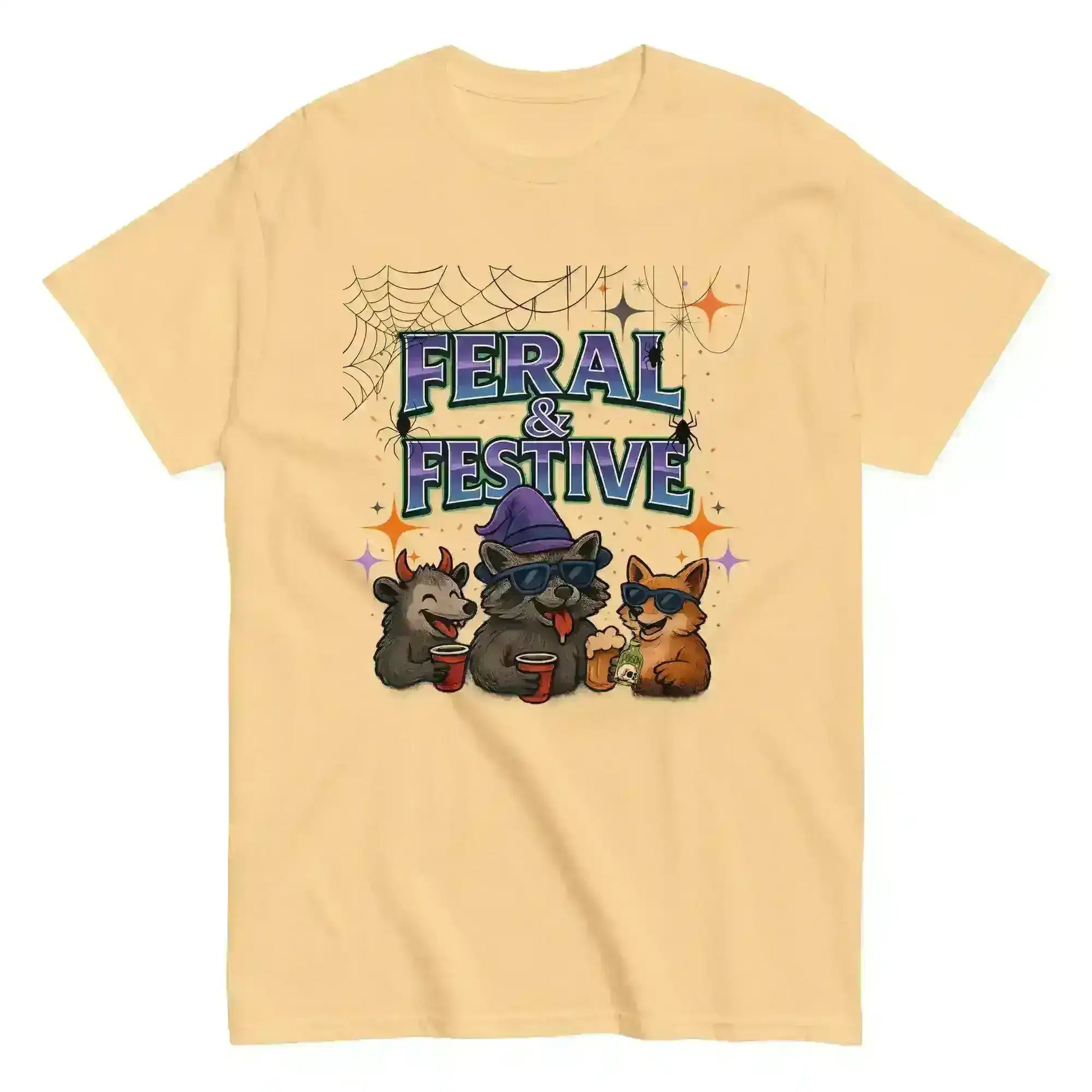 Feral & Festive Unisex Tee - Spooky Season Halloween Humor - Cady Creations