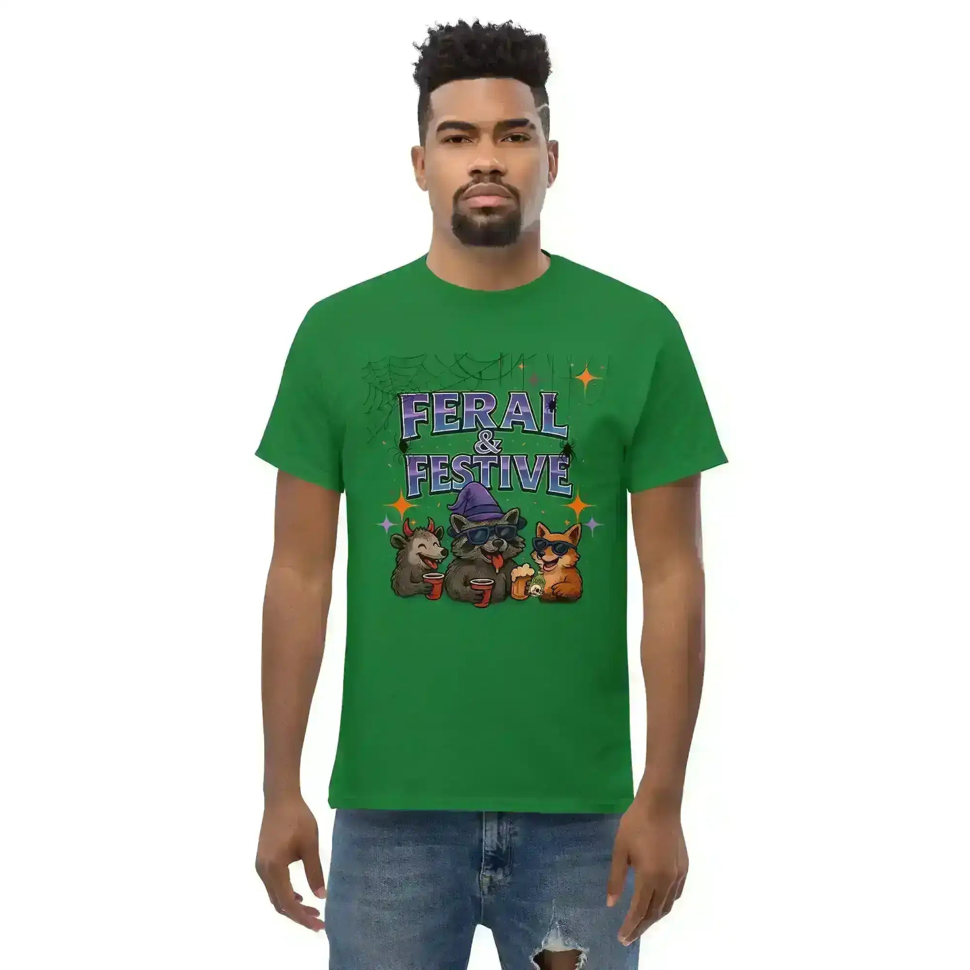 Feral & Festive Unisex Tee - Spooky Season Halloween Humor - Cady Creations