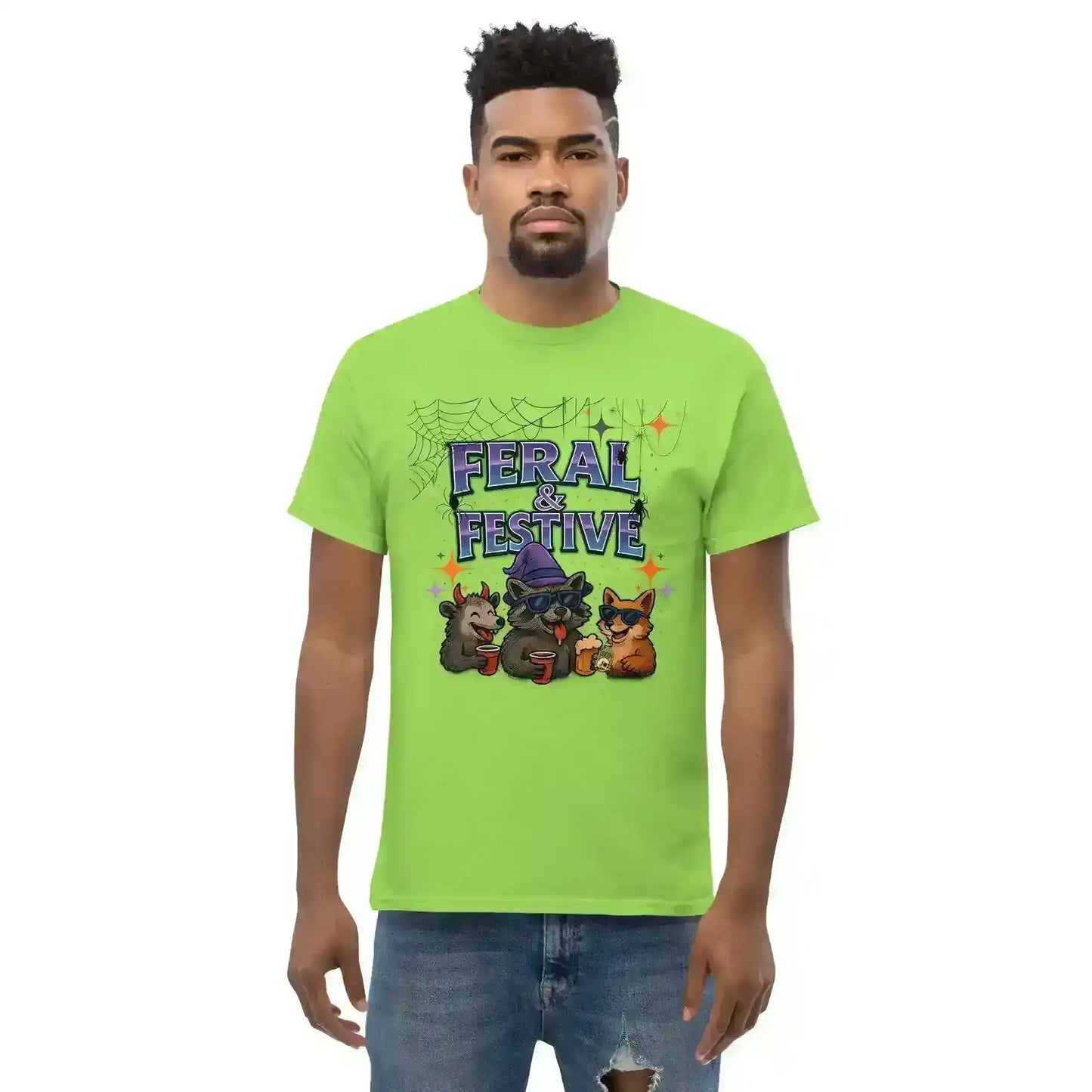 Feral & Festive Unisex Tee - Spooky Season Halloween Humor - Cady Creations